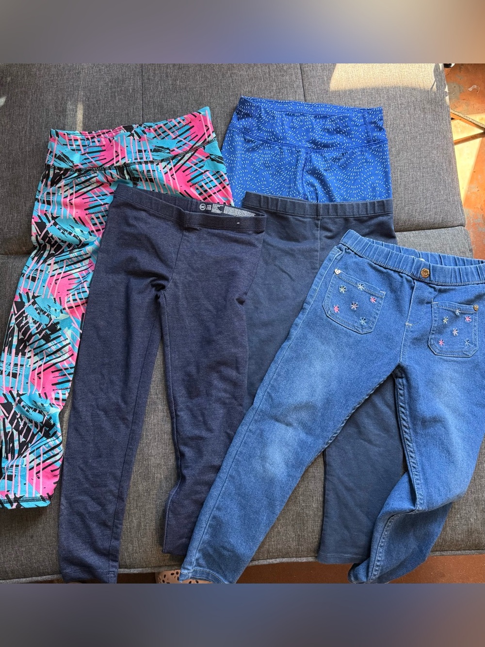 Girls 6x/Mixed Bottoms Pack - Navy, Blue, Pink Patterns